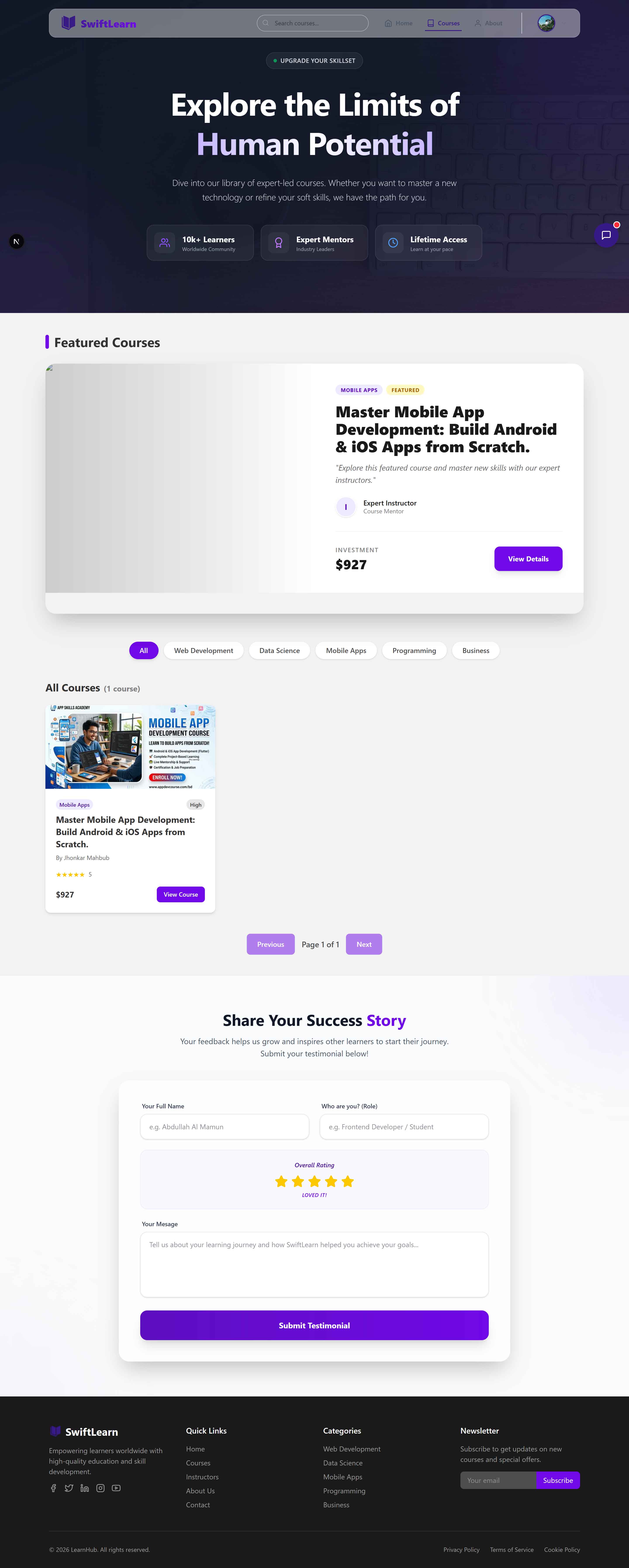 SwiftLearn - Minimal LMS System screenshot 2